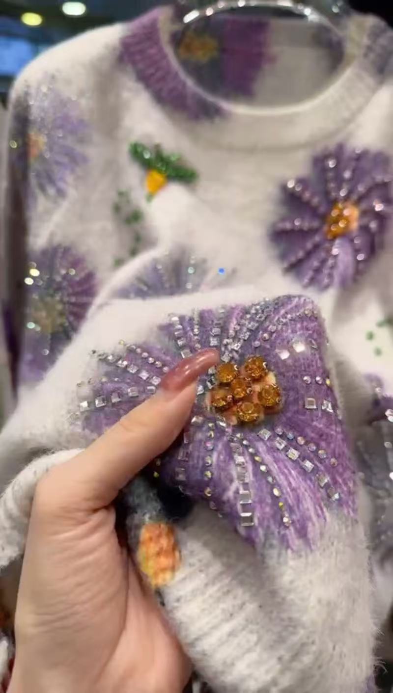 Winter Clothing Sale Women - Autumn Winter Sparkle Diamonds Crystal Sweater