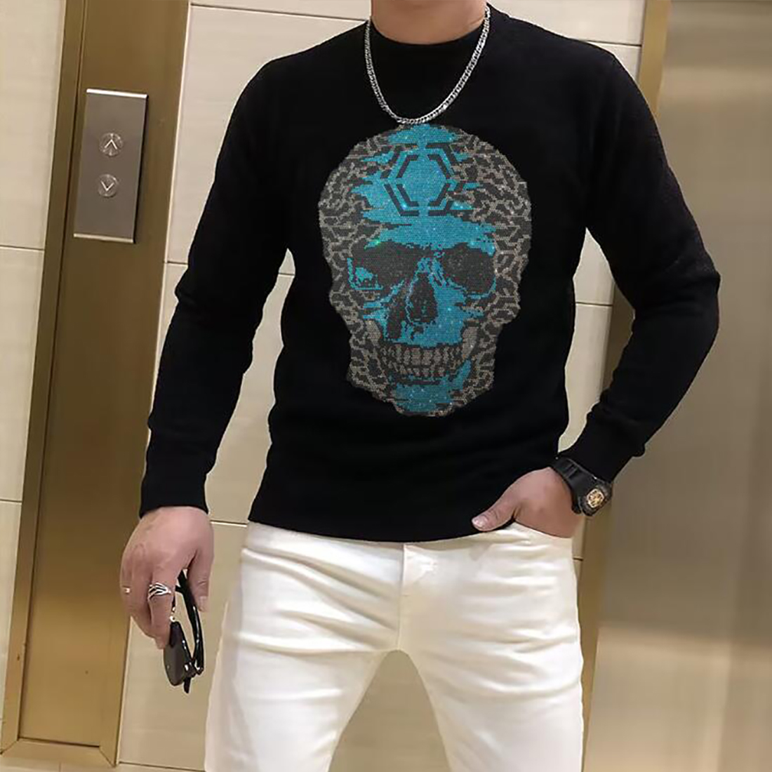 Winter Clothing English - Men's Sweater Pullover Trendy Brand Skull