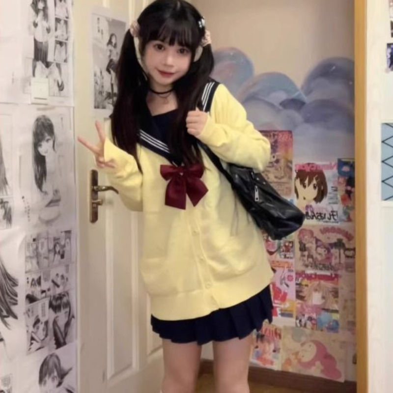 Yellow Winter Clothing - Yellow Knitted Cardigan Coat Women's Autumn/Winter