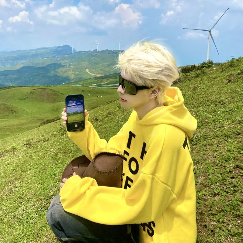 Male Hoodie Yellow Designer Cl - огляд і ціна Yellow Winter Clothing