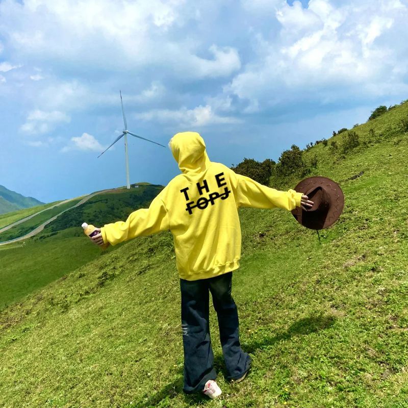 Male Hoodie Yellow Designer Cl - огляд і ціна Yellow Winter Clothing