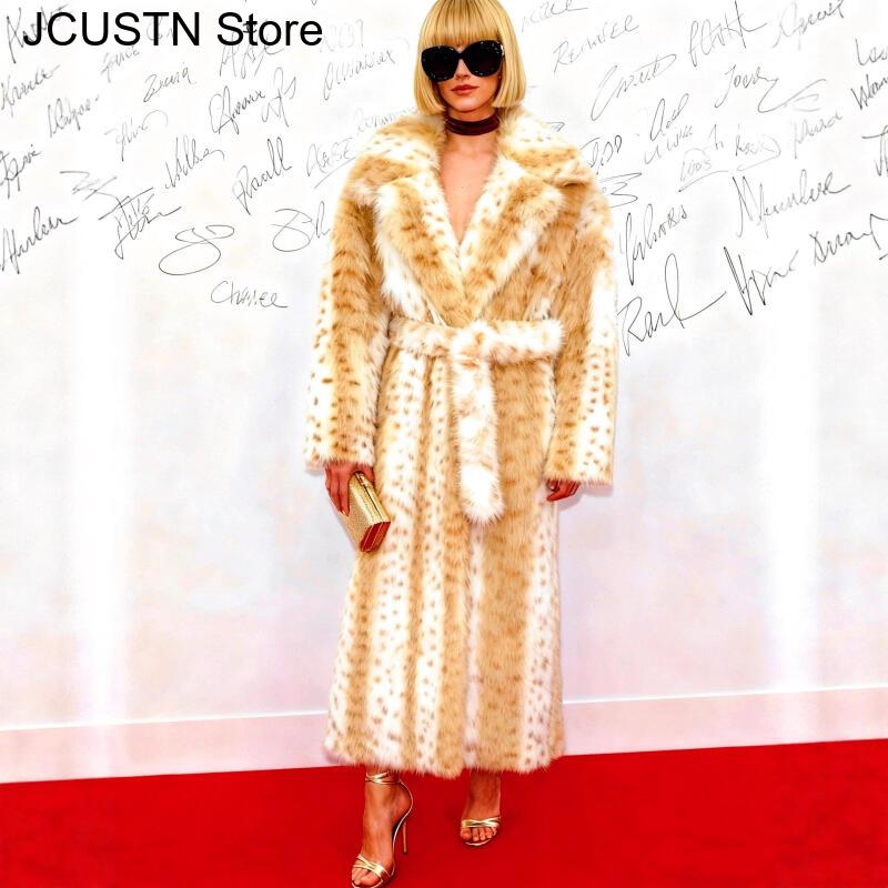 Leopard Faux Fur Coat Women Ma - огляд і ціна Yellow Winter Clothing