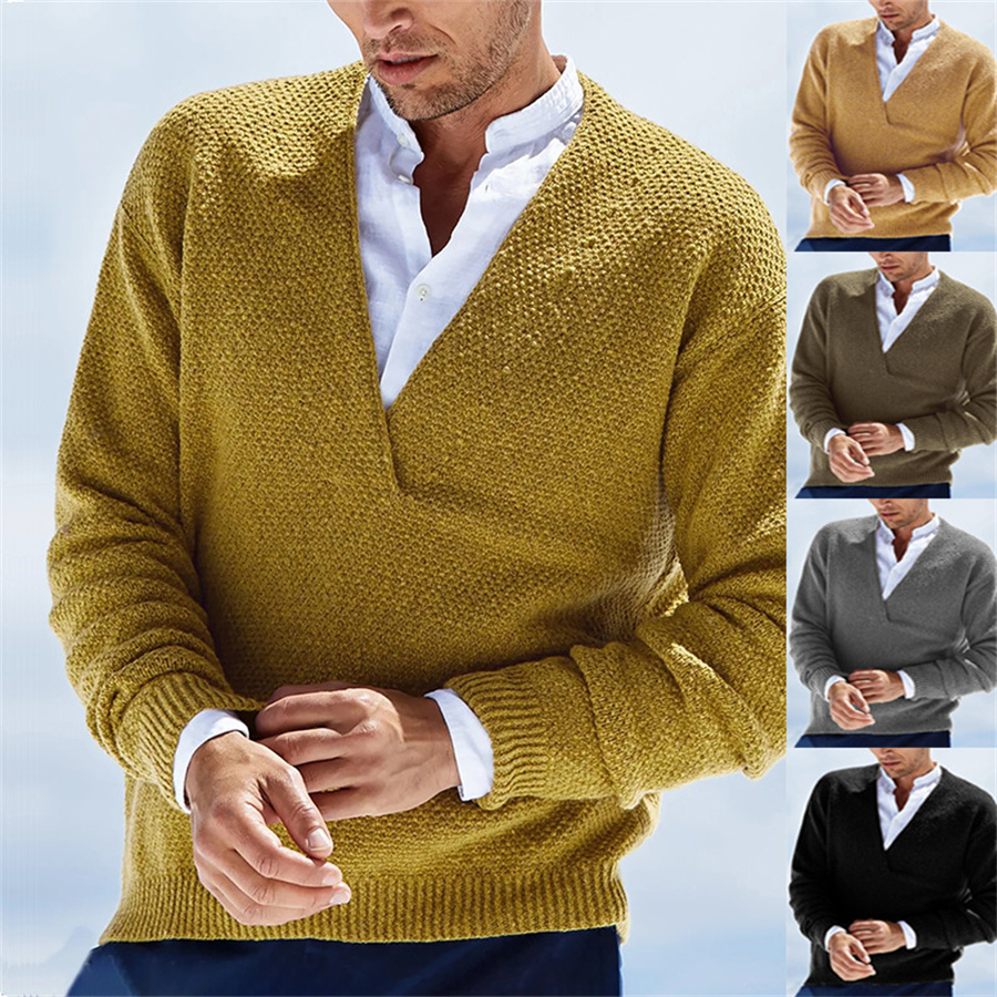 Autumn Winter Men Sweaters Kni - огляд і ціна Yellow Winter Clothing